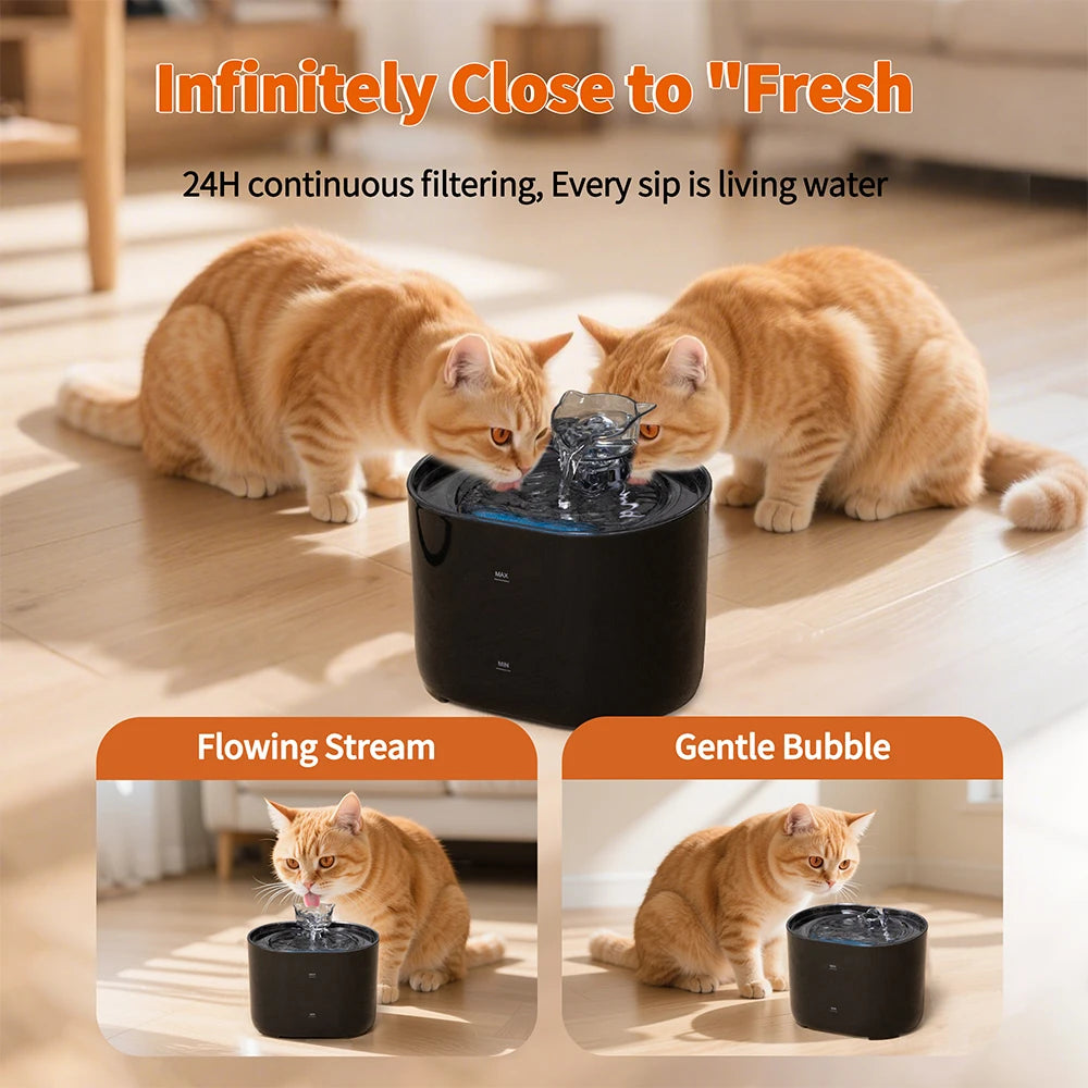Fontana per gatti Distributore d'acqua per animali domestici per gatti Cani Filtri interni e pompa ultra silenziosa 2.2L/74oz Fontana per cani e gatti