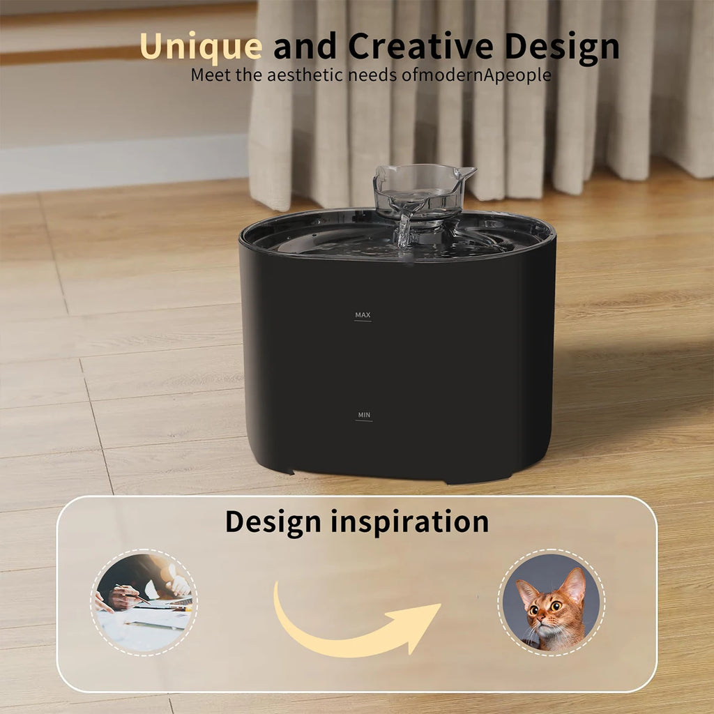 Fontana per gatti Distributore d'acqua per animali domestici per gatti Cani Filtri interni e pompa ultra silenziosa 2.2L/74oz Fontana per cani e gatti
