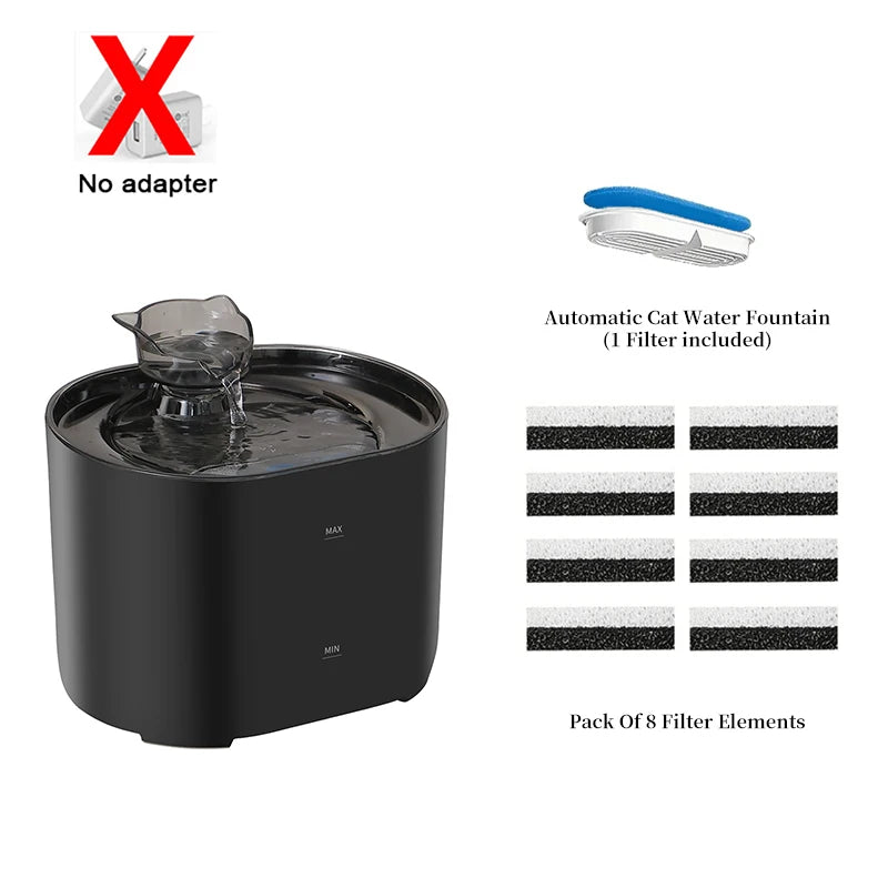 Fontana per gatti Distributore d'acqua per animali domestici per gatti Cani Filtri interni e pompa ultra silenziosa 2.2L/74oz Fontana per cani e gatti