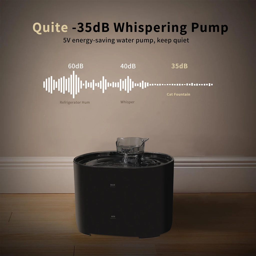 Fontana per gatti Distributore d'acqua per animali domestici per gatti Cani Filtri interni e pompa ultra silenziosa 2.2L/74oz Fontana per cani e gatti