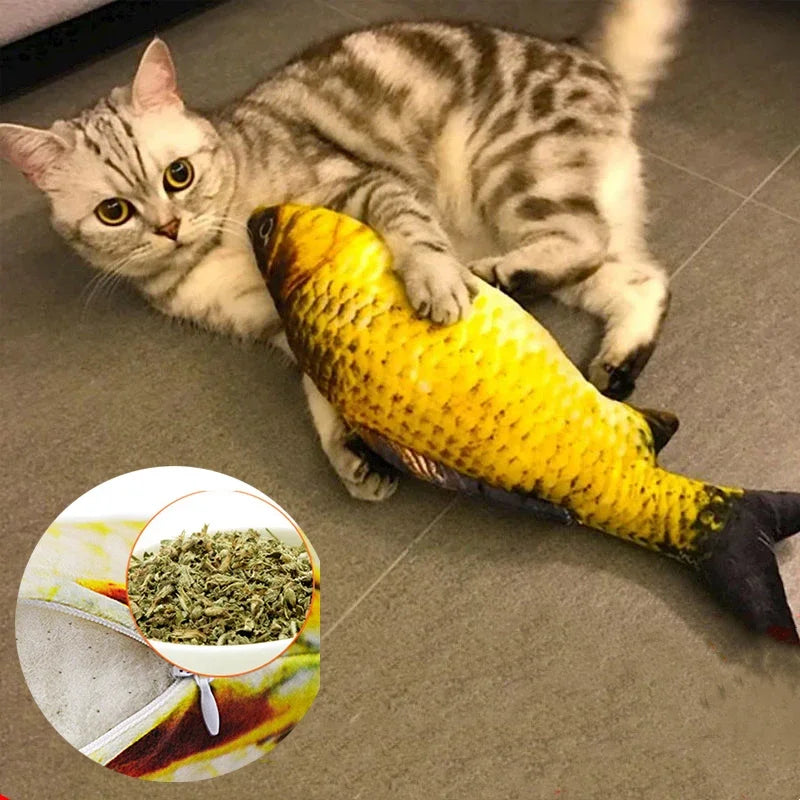 20/30/40 Creativo Giocattolo Del Gatto 3d Pesce Simulazione Morbido Peluche Anti-Mordere Erba Gatta Interazione Da Masticare Gatto Finto Pesce Giocattolo Accessori Per Animali Domestici