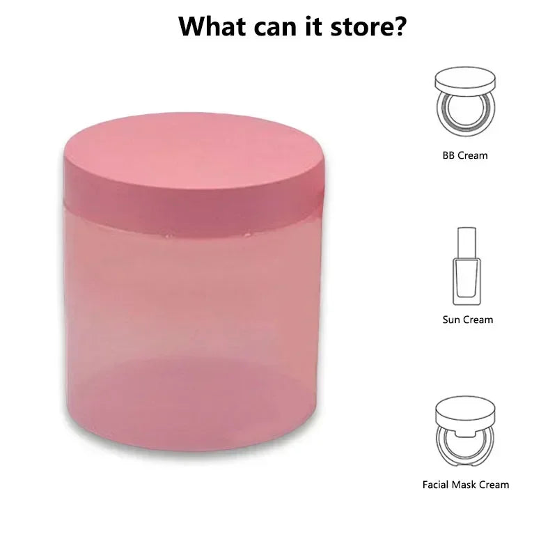 12 pezzi 100-250g barattolo di plastica PET rosa con coperchio a vite contenitori vuoti per crema per il viso comstica vasetti per campioni da viaggio bottiglie riutilizzabili