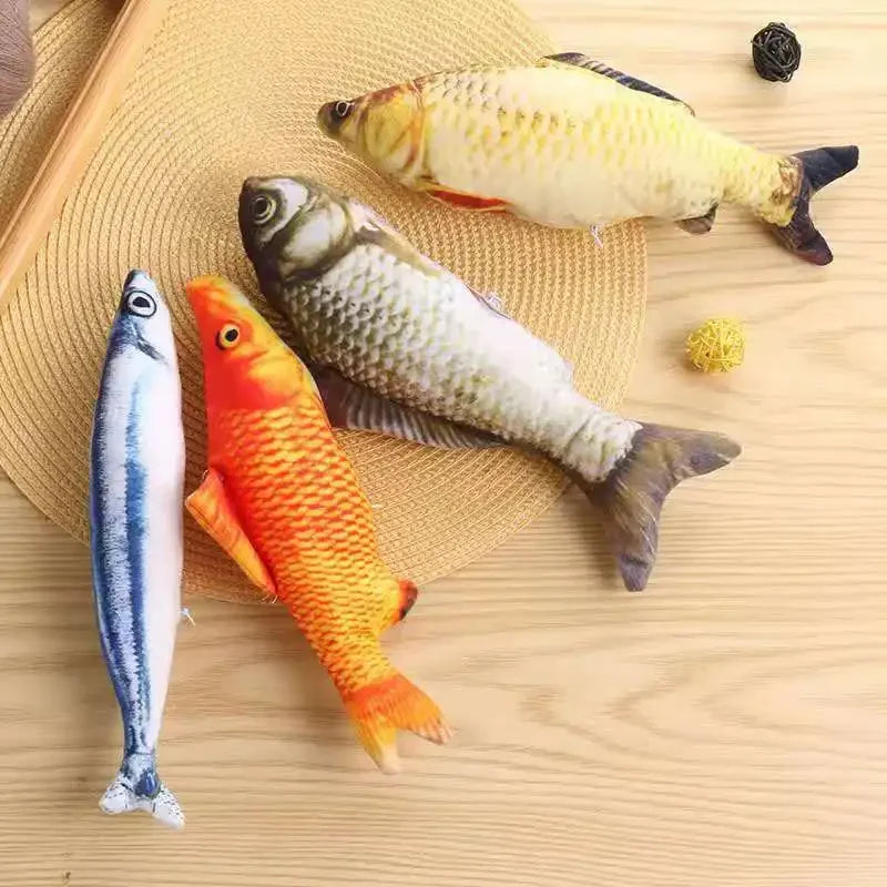 20/30/40 Creativo Giocattolo Del Gatto 3d Pesce Simulazione Morbido Peluche Anti-Mordere Erba Gatta Interazione Da Masticare Gatto Finto Pesce Giocattolo Accessori Per Animali Domestici